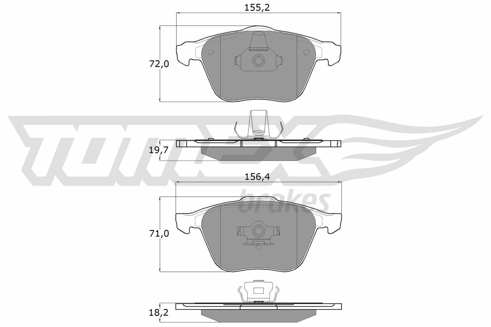 Sada brzdových destiček, kotoučová brzda TOMEX Brakes